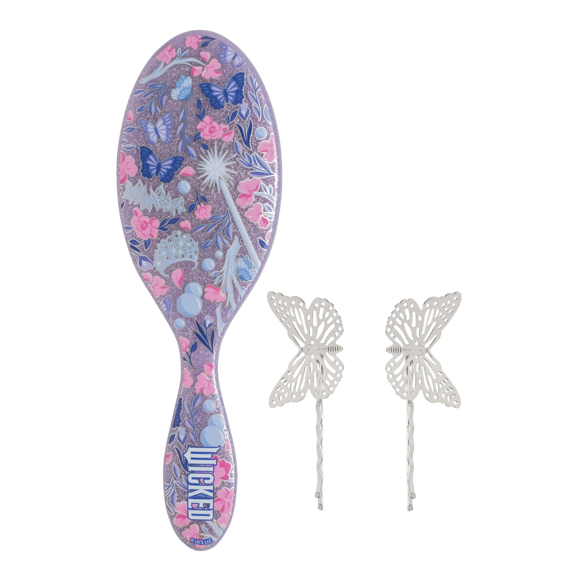 Wet Brush Original Detangler Hair Brush Elphaba (Wicked For Good) Kit - Ultra-Soft IntelliFlex Bristles - Detangling Brush Glides Through Tangles For All Hair Types (Wet & Dry) - 1 Brush & 1 Bow